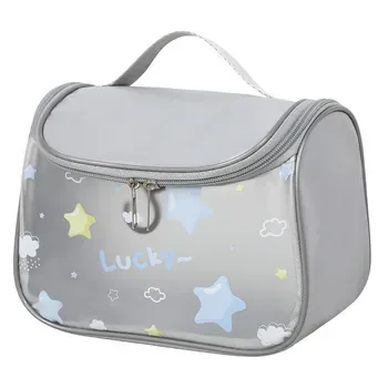 Custom Waterproof Clear Zippered PU Cosmetic Bag