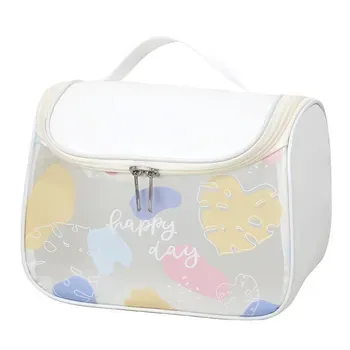 Custom Waterproof Clear Zippered PU Cosmetic Bag