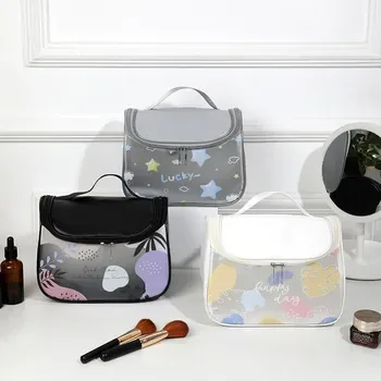 Custom Waterproof Clear Zippered PU Cosmetic Bag