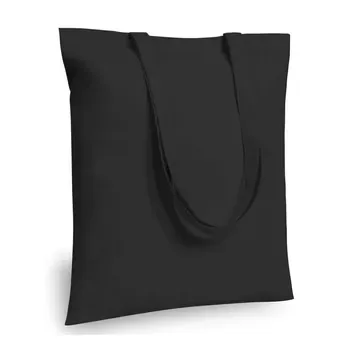 Custom Black Cotton Canvas Shopping Tote