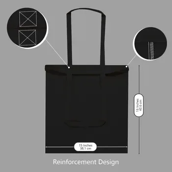 Custom Black Cotton Canvas Shopping Tote