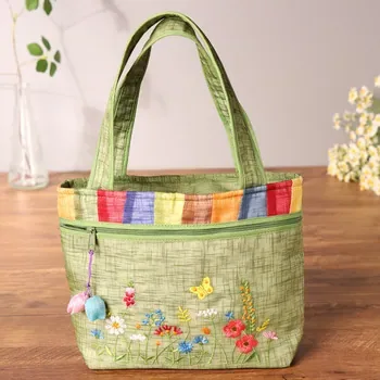 Custom Floral-Print Cotton Shopping Bag