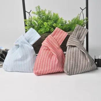 Pink Canvas Japanese Knot Wristlet
