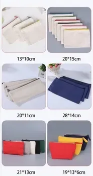 Custom Zippered Cotton Canvas Makeup Pouch ZG20230209M6