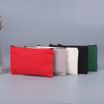Custom Zippered Cotton Canvas Makeup Pouch ZG20230209M6