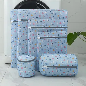 Floral Polyester Mesh Laundry Wash Bag