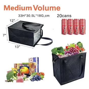Custom Waterproof Insulated Black Non-Woven Lunch Cooler Bag