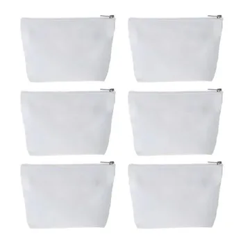 Beige Canvas Zipper Makeup Organizer