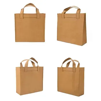 Custom Waterproof Kraft paper Shopping Tote