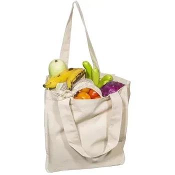Cotton Grocery Organizer with Multiple Pockets