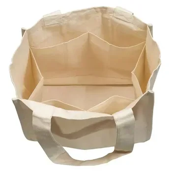 Cotton Grocery Organizer with Multiple Pockets