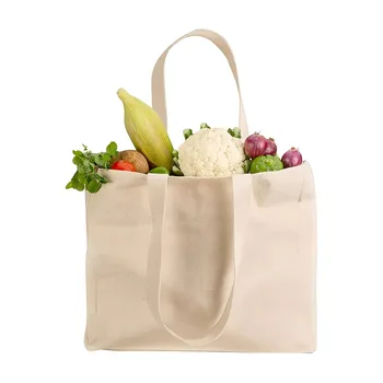 Plain Cotton Canvas Logo Shopping Tote