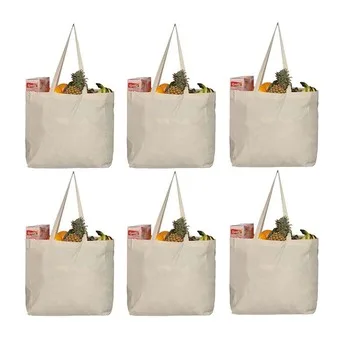 Plain Cotton Canvas Logo Shopping Tote