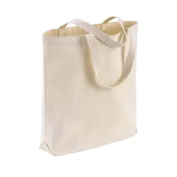 Plain Cotton Canvas Logo Shopping Tote