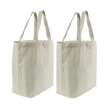 Plain Cotton Canvas Logo Shopping Tote