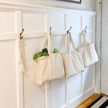 Plain Cotton Canvas Logo Shopping Tote