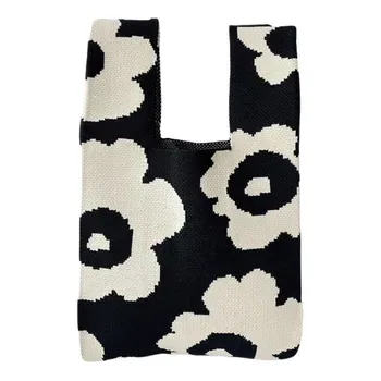Custom Floral-Print Polyester Shopping Tote