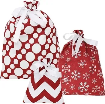 Christmas Canvas Drawstring Gift Bag