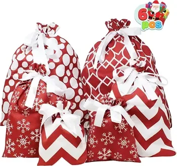 Christmas Canvas Drawstring Gift Bag