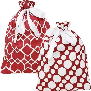 Christmas Canvas Drawstring Gift Bag