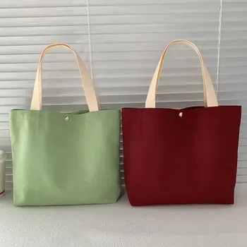 Cotton Canvas Shopping Tote with Button