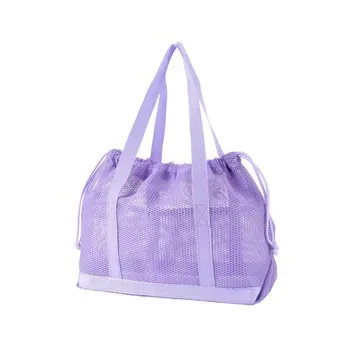 Mesh Drawstring Bucket Beach Storage Bag