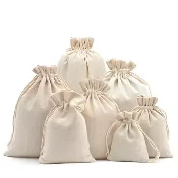 Custom Cotton Canvas Drawstring Gift Bag ZG20241211M1