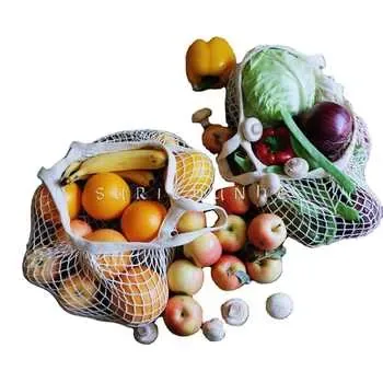 Custom Mesh Natural Cotton Produce Bag