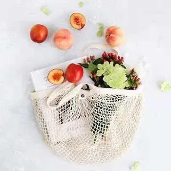 Custom Mesh Natural Cotton Produce Bag