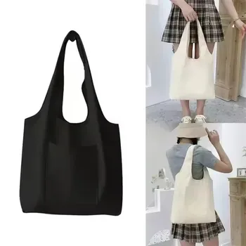 Custom Cotton Canvas Grocery Tote with Front Pocket
