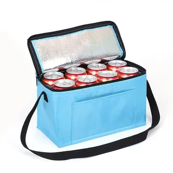 Custom Leakproof Polyester Lunch Cooler Bag with Front Pocket