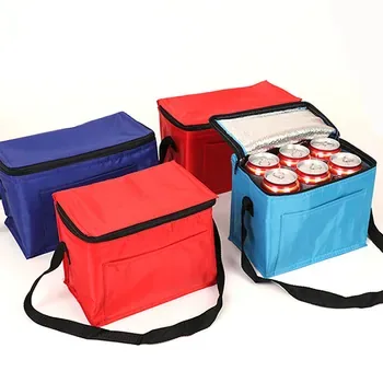 Custom Leakproof Polyester Lunch Cooler Bag with Front Pocket