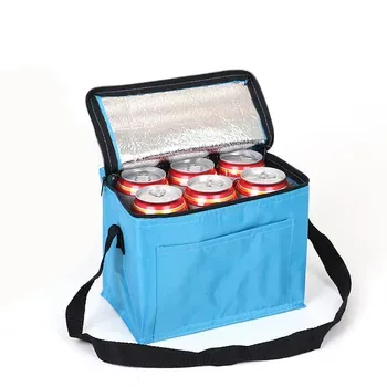Custom Leakproof Polyester Lunch Cooler Bag with Front Pocket