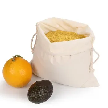 Cotton Canvas Rice Storage Drawstring Bag