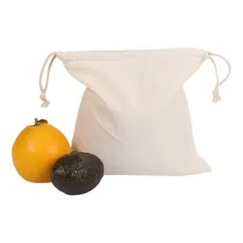 Cotton Canvas Rice Storage Drawstring Bag