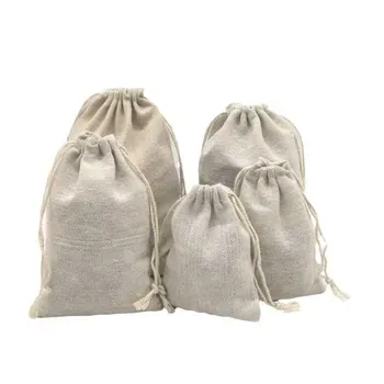 Custom Natural Cotton-Linen Drawstring Gift Bag