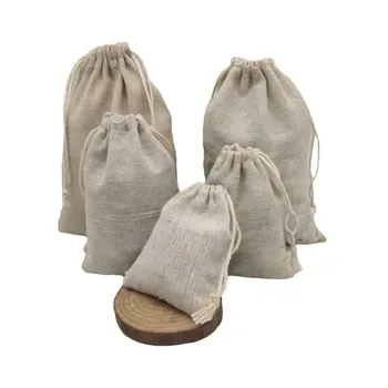 Custom Natural Cotton-Linen Drawstring Gift Bag