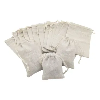 Custom Natural Cotton-Linen Drawstring Gift Bag