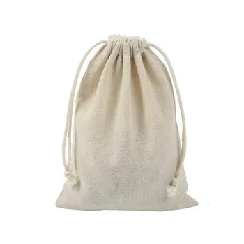 Custom Natural Cotton-Linen Drawstring Gift Bag