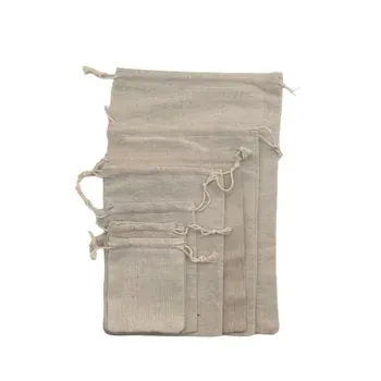 Custom Natural Cotton-Linen Drawstring Gift Bag