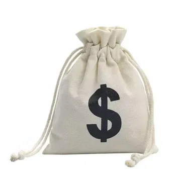 Natural Canvas String Pouch 17x20.5cm