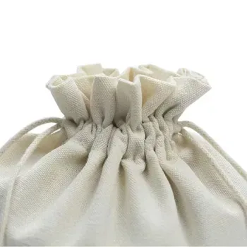 Natural Canvas String Pouch 17x20.5cm
