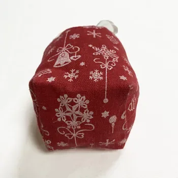 Custom Christmas-Print Canvas Drawstring Gift Bag
