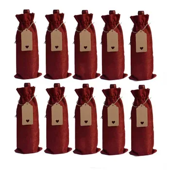 Custom Drawstring Linen Wine Bottle Bag