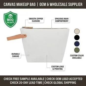 Blank Canvas DIY Cosmetic Zipper Pouch