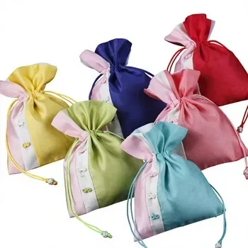 Colorful Silk Drawstring Gift Bag