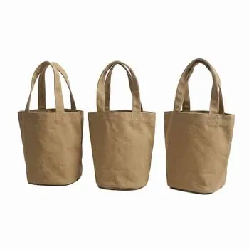 Small Gusset Cotton Canvas Grocery Tote
