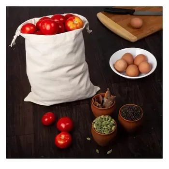 Custom Drawstring Cotton Canvas Produce Bag