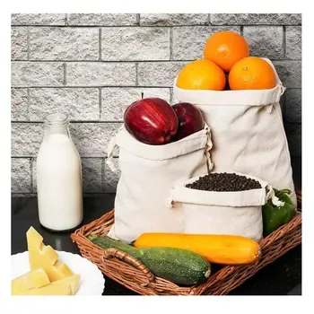 Custom Drawstring Cotton Canvas Produce Bag