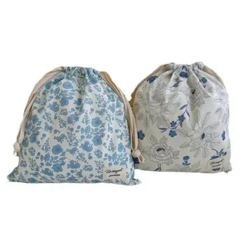 Cotton Printed Gift Drawstring Pouch 15x25cm